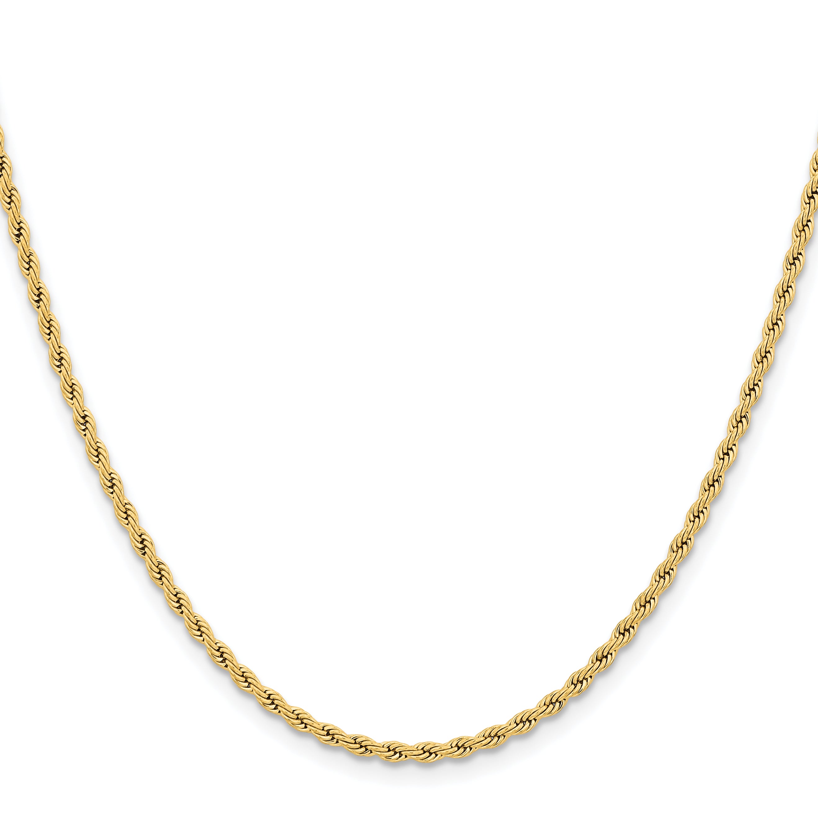 Chisel Stainless Steel Polished Yellow IP-plated 2.4mm 18 inch Rope Chain