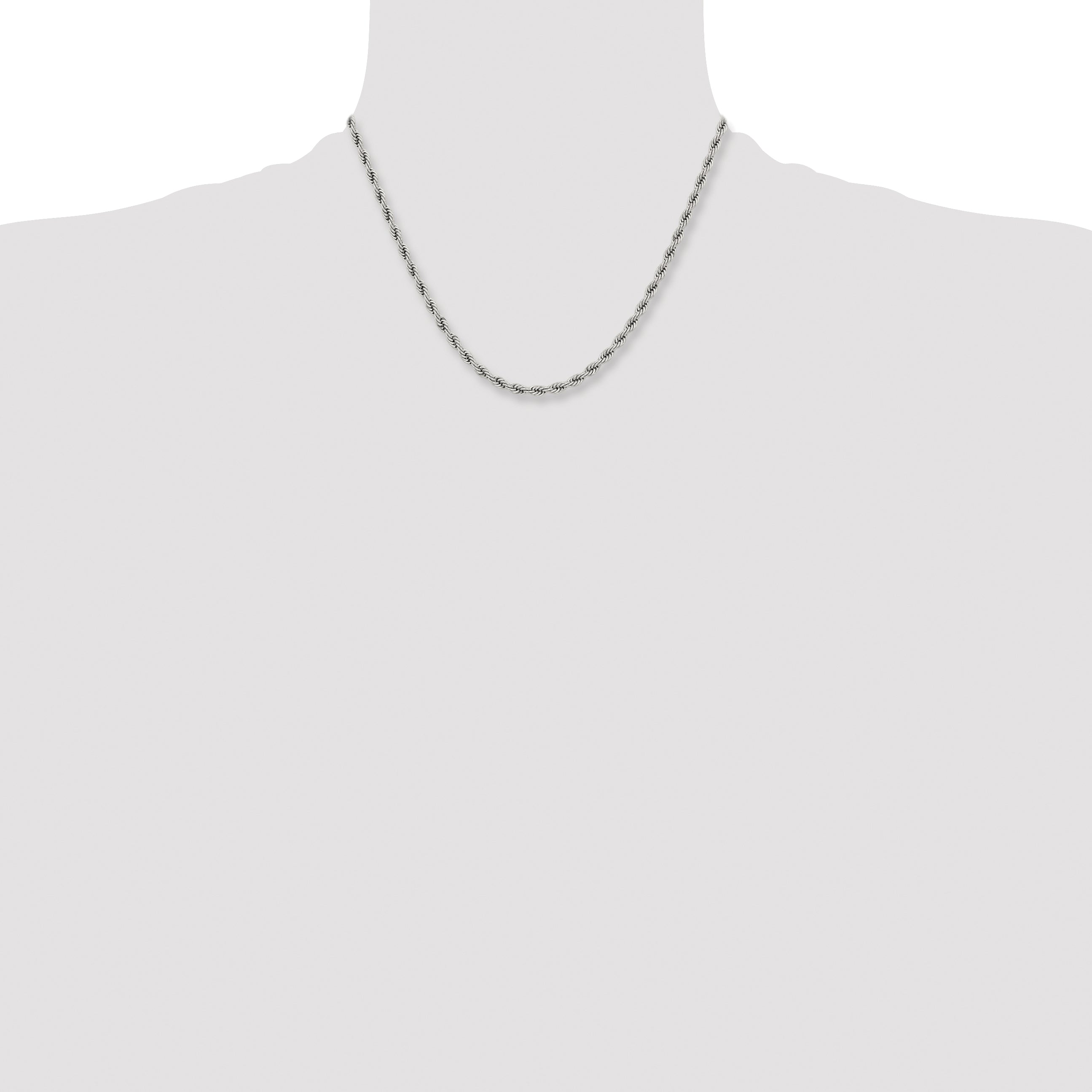 Chisel Stainless Steel Polished 4mm 18 inch Rope Chain