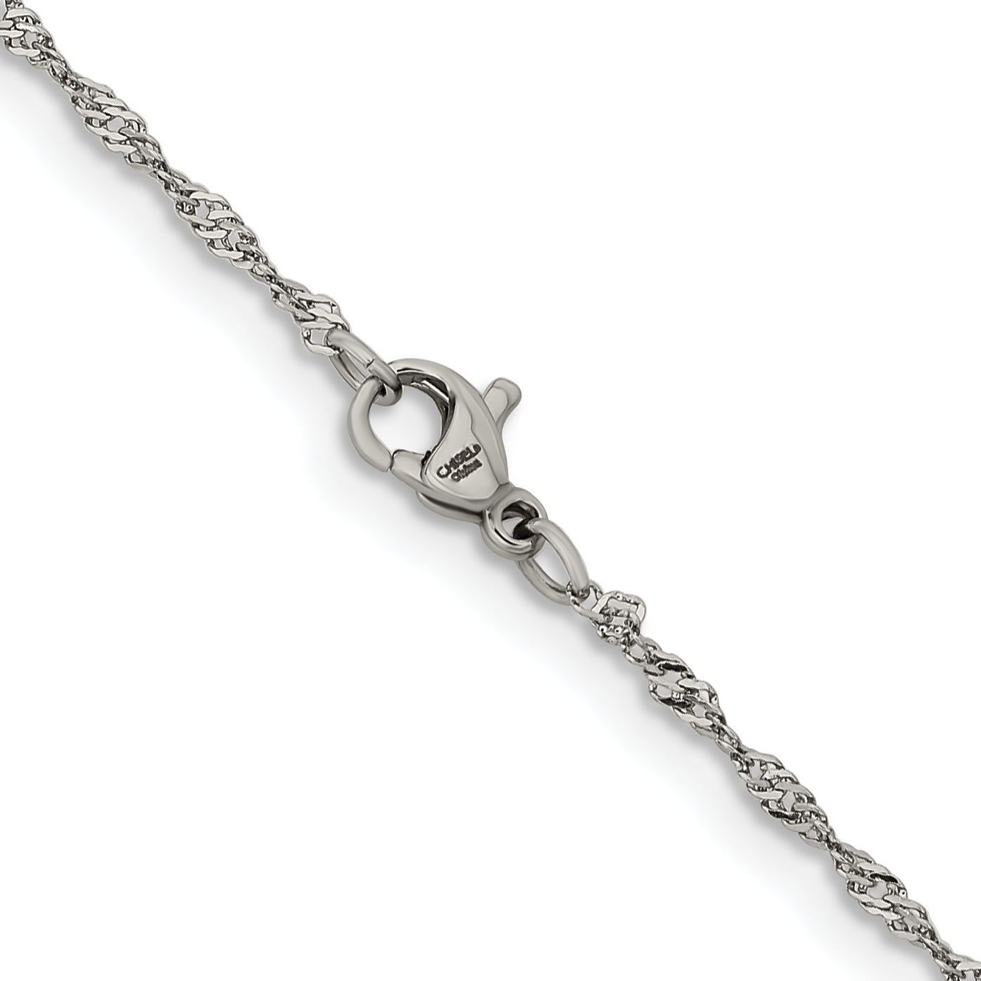 Chisel Stainless Steel Polished 2mm 20 inch Singapore Chain
