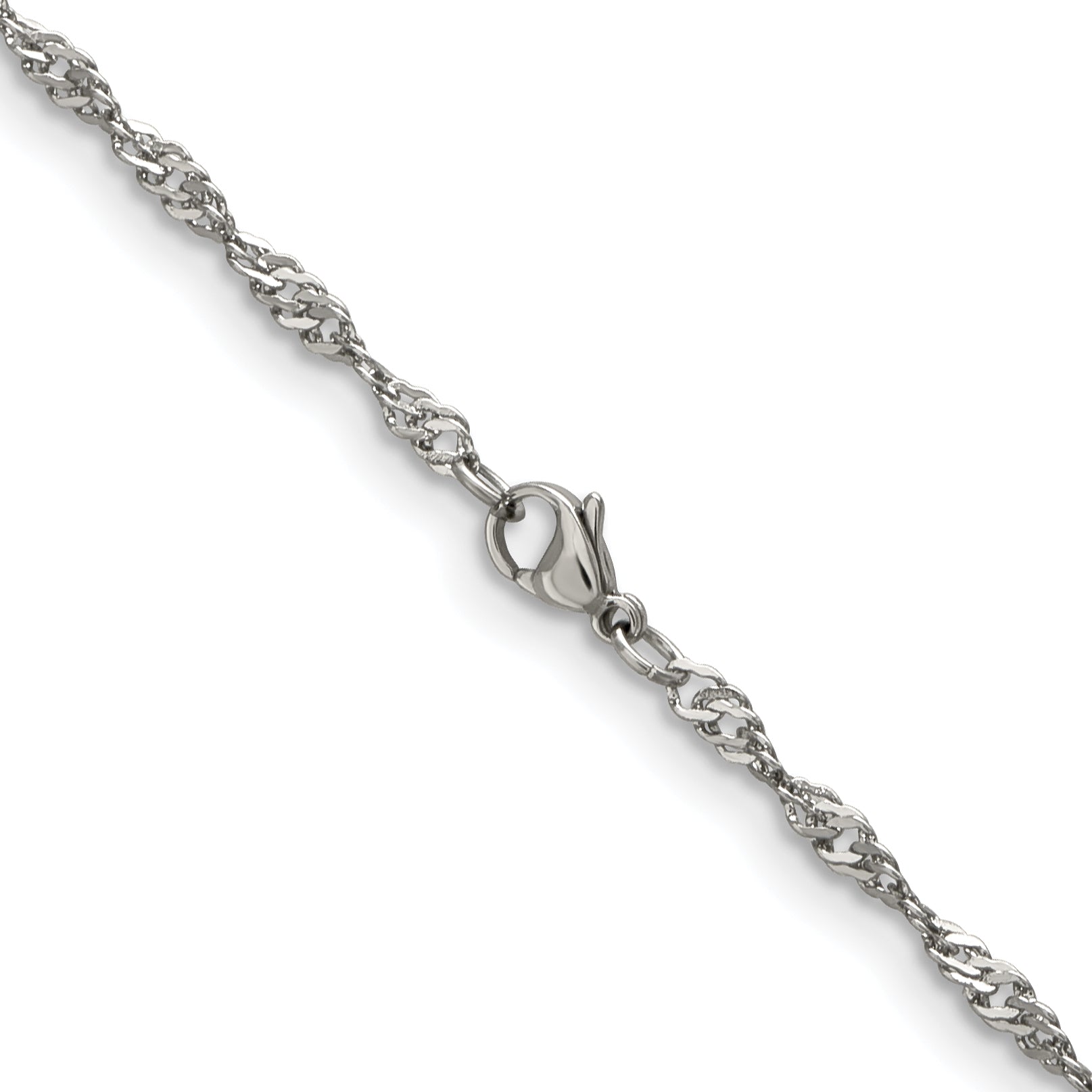 Chisel Stainless Steel Polished 3mm 20 inch Singapore Chain