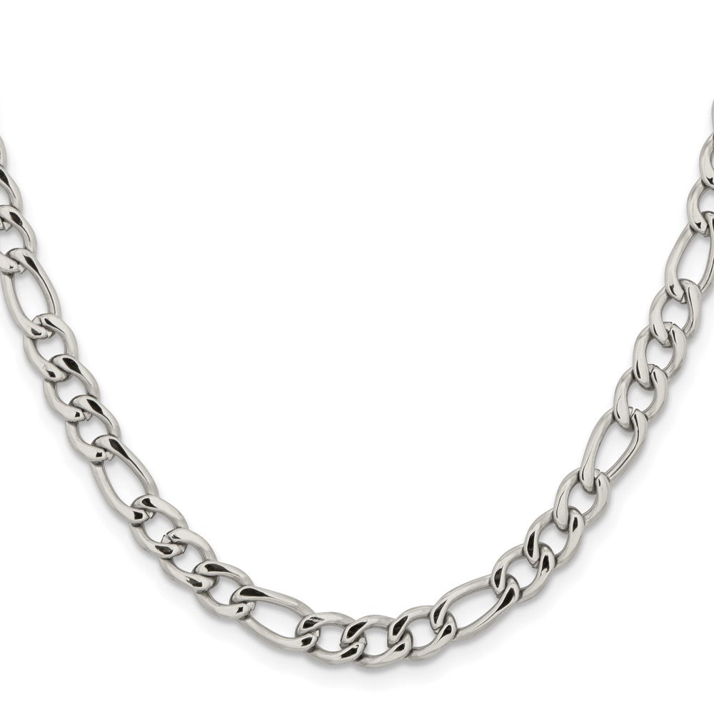 Chisel Stainless Steel Polished 5.3mm 24 inch Figaro Chain