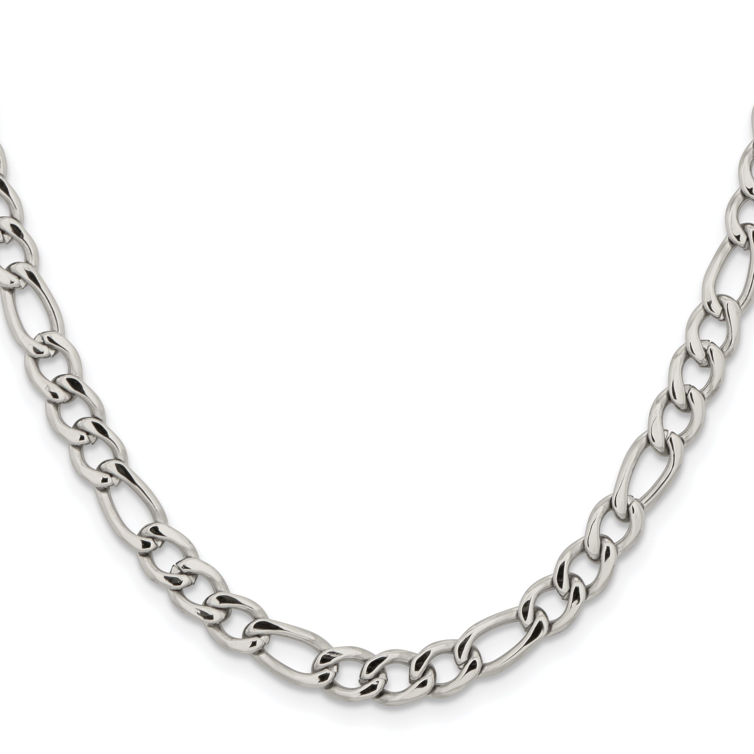 Chisel Stainless Steel Polished 5.3mm 20 inch Figaro Chain