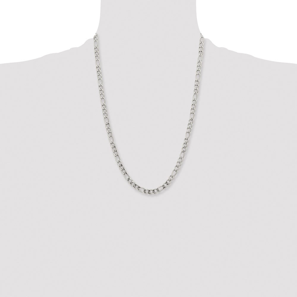 Chisel Stainless Steel Polished 5.3mm 24 inch Figaro Chain