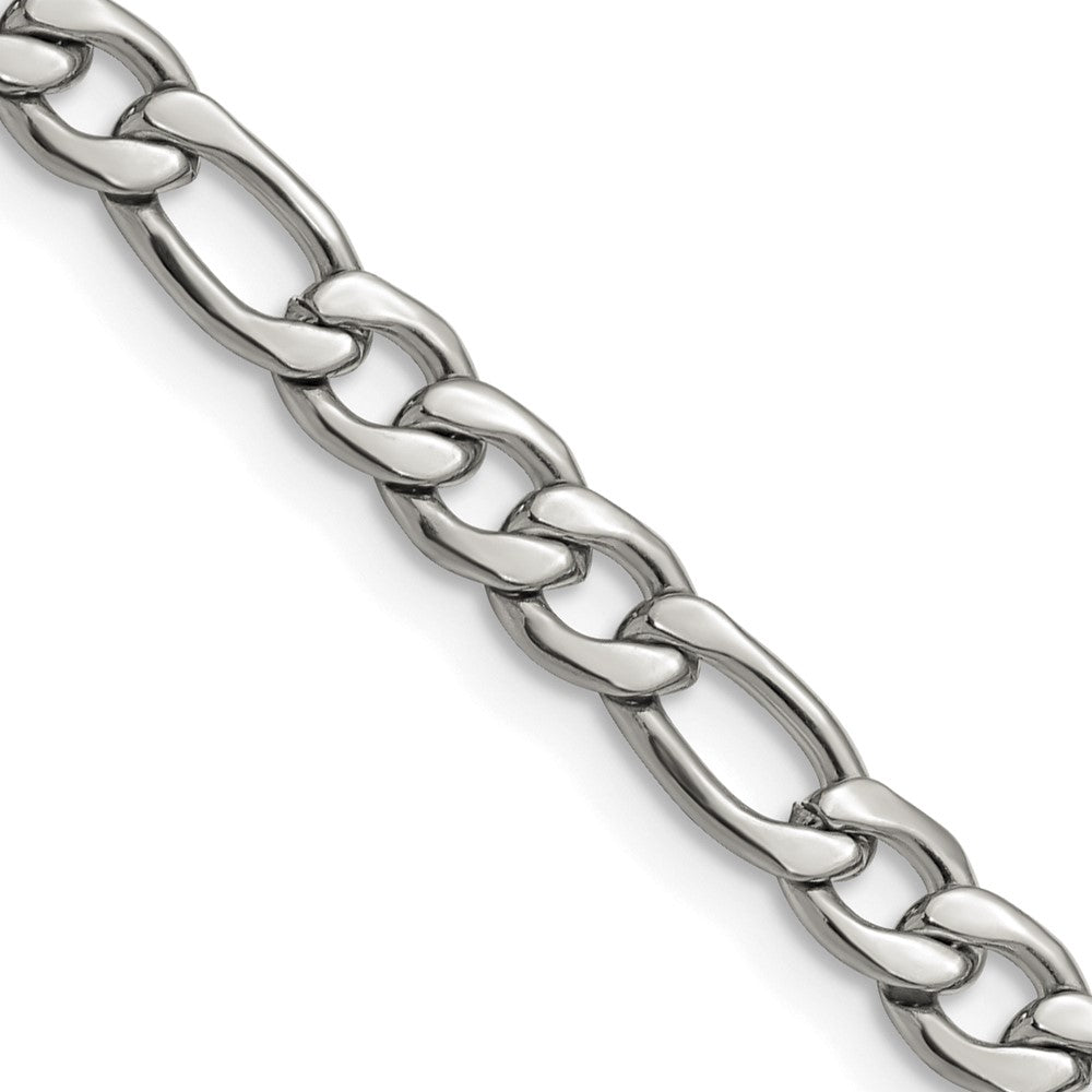 Chisel Stainless Steel Polished 6.3mm 22 inch Figaro Chain