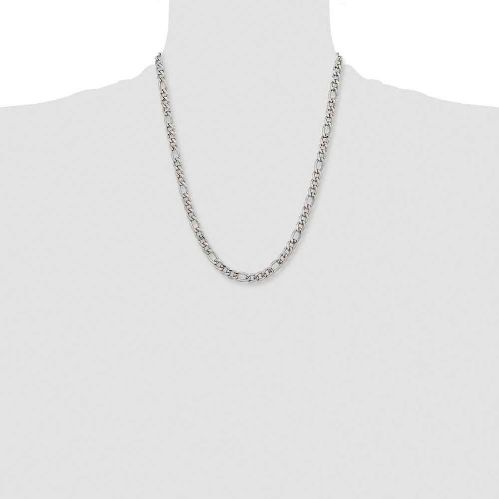 Chisel Stainless Steel Polished 6.75mm 22 inch Figaro Chain