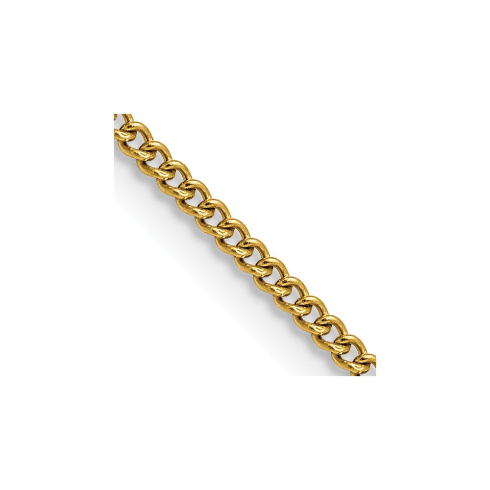 Chisel Stainless Steel Polished Yellow IP-plated 2.25mm 18 inch Round Curb Chain
