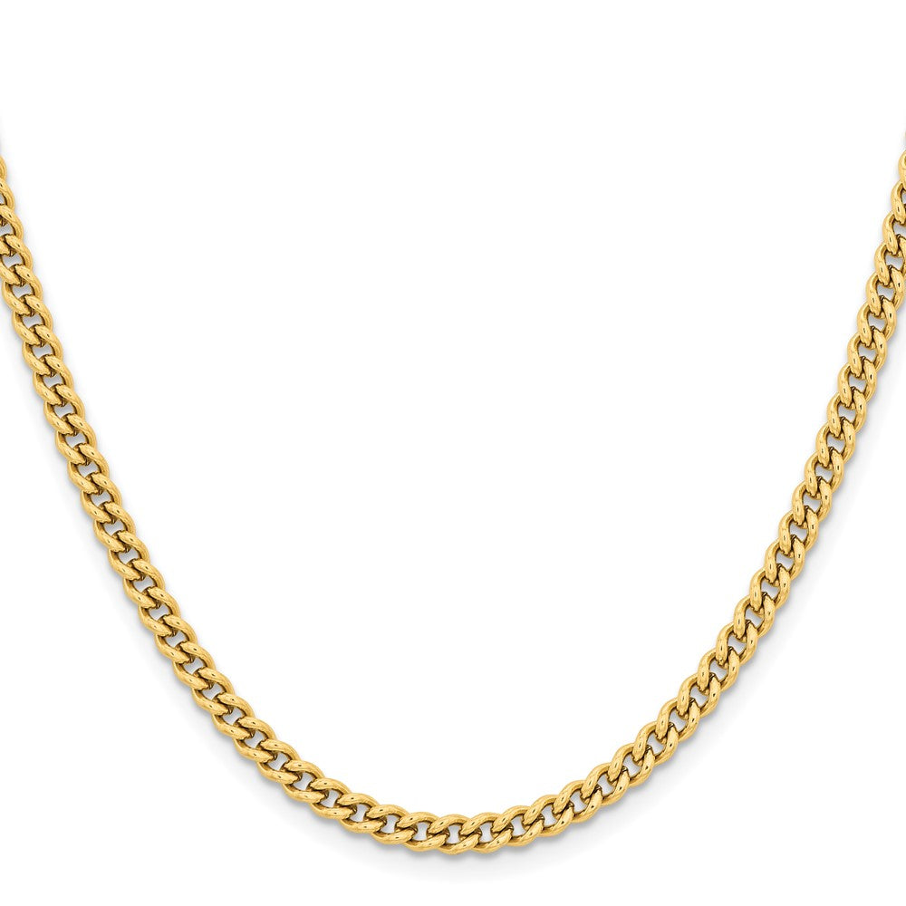 Chisel Stainless Steel Polished Yellow IP-plated 4mm 30 inch Round Curb Chain