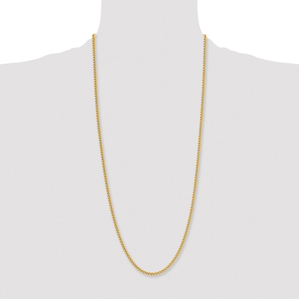 Chisel Stainless Steel Polished Yellow IP-plated 4mm 30 inch Round Curb Chain