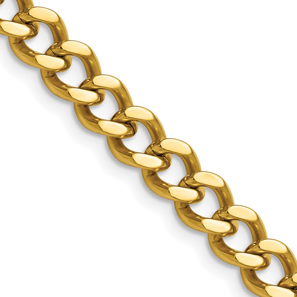 Chisel Stainless Steel Polished Yellow IP-plated 7.5mm 20 inch Curb Chain