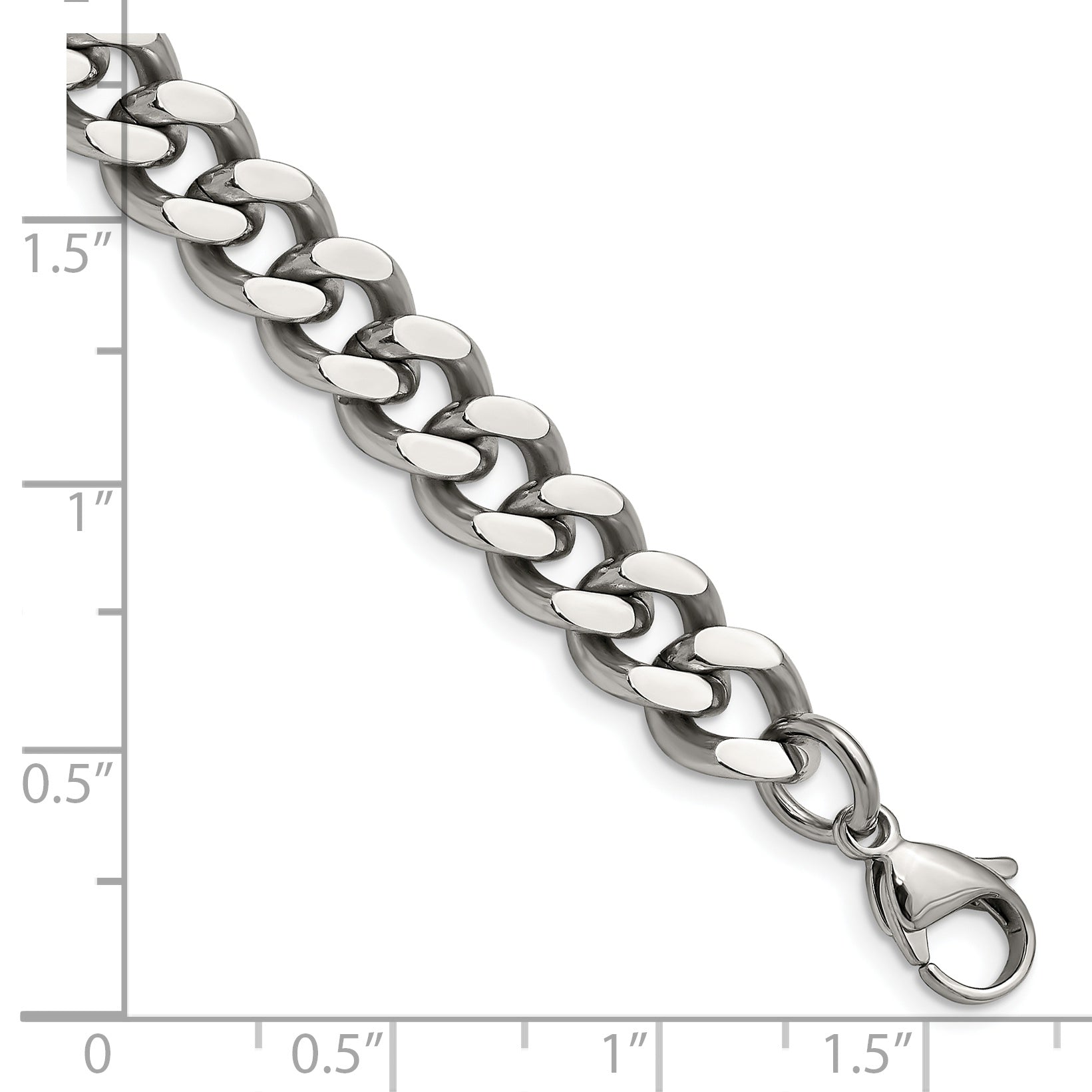 Chisel Stainless Steel Polished 9.5mm 7.75 inch Curb Chain
