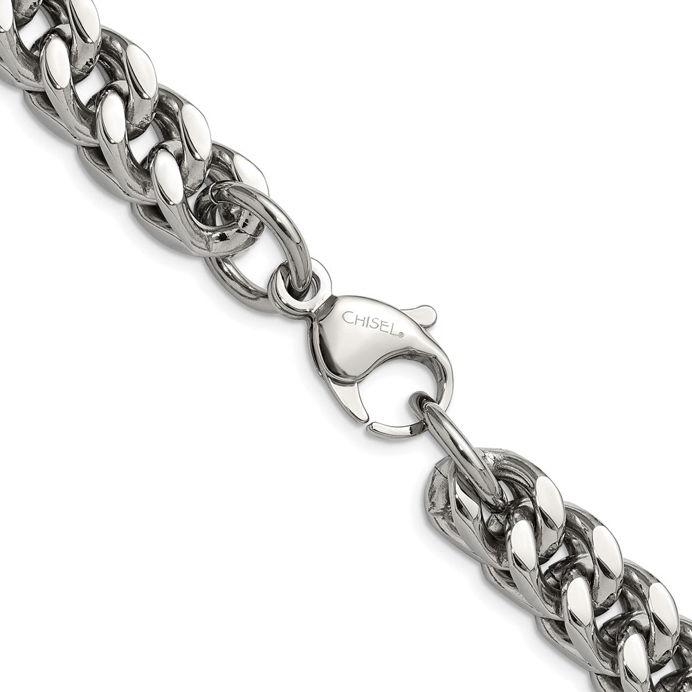 Chisel Stainless Steel Polished 24 inch Heavy Wheat Necklace