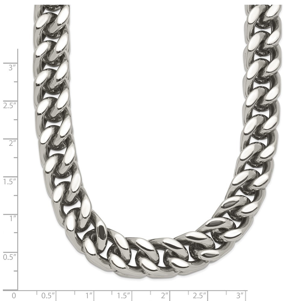 Chisel Stainless Steel Polished 24 inch Heavy Wheat Necklace