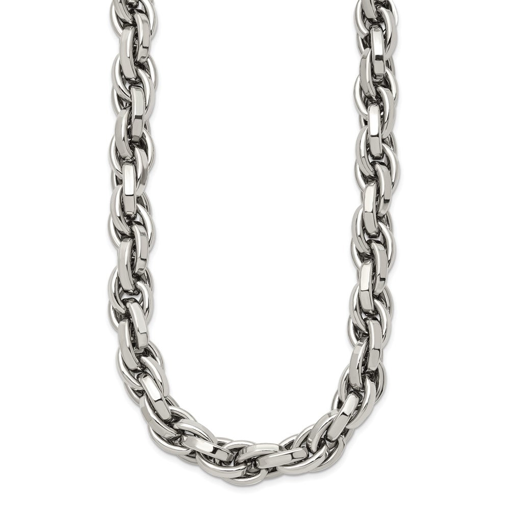 Chisel Stainless Steel Polished 24 inch Oval Link Necklace