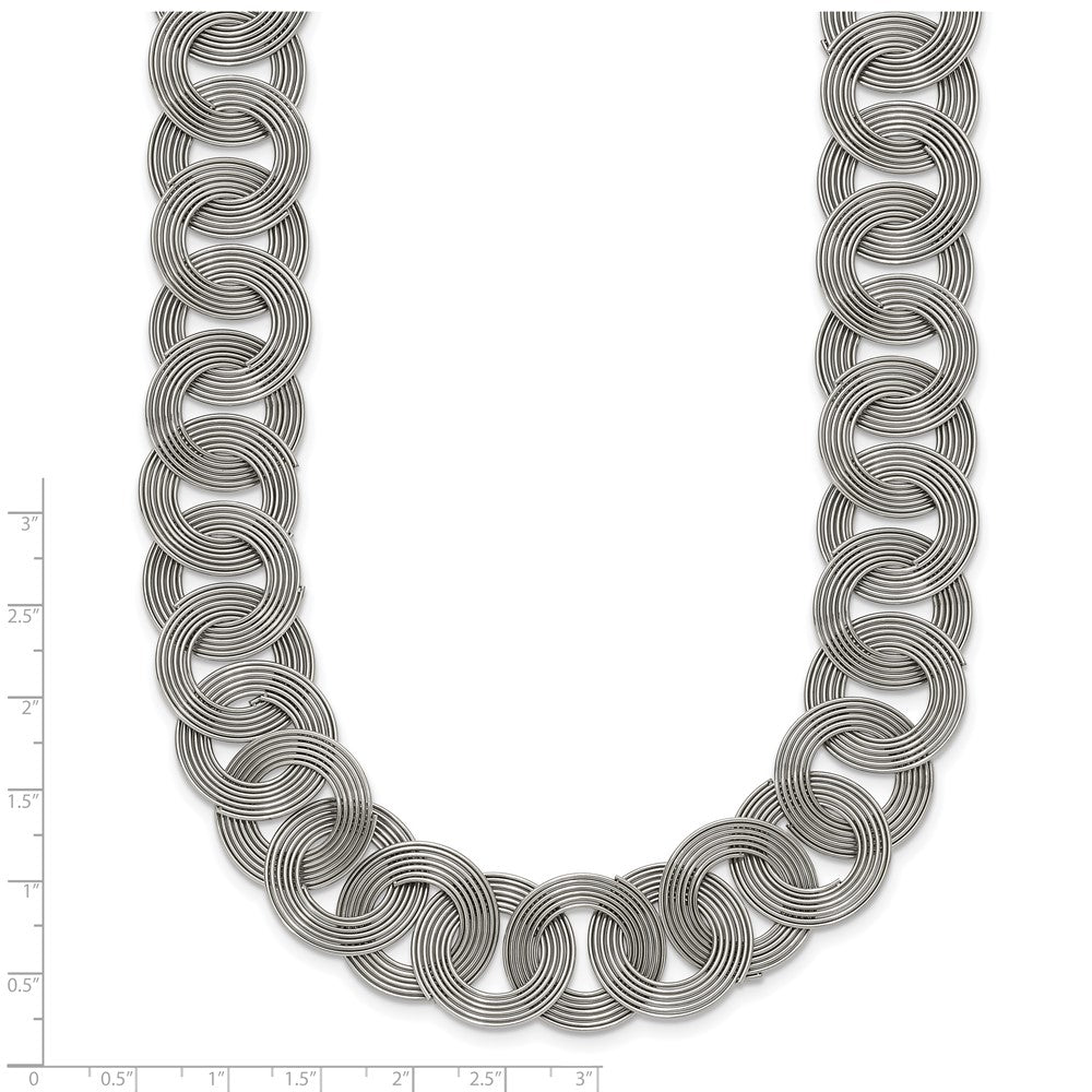 Chisel Stainless Steel Polished 19 inch Circle Link Necklace