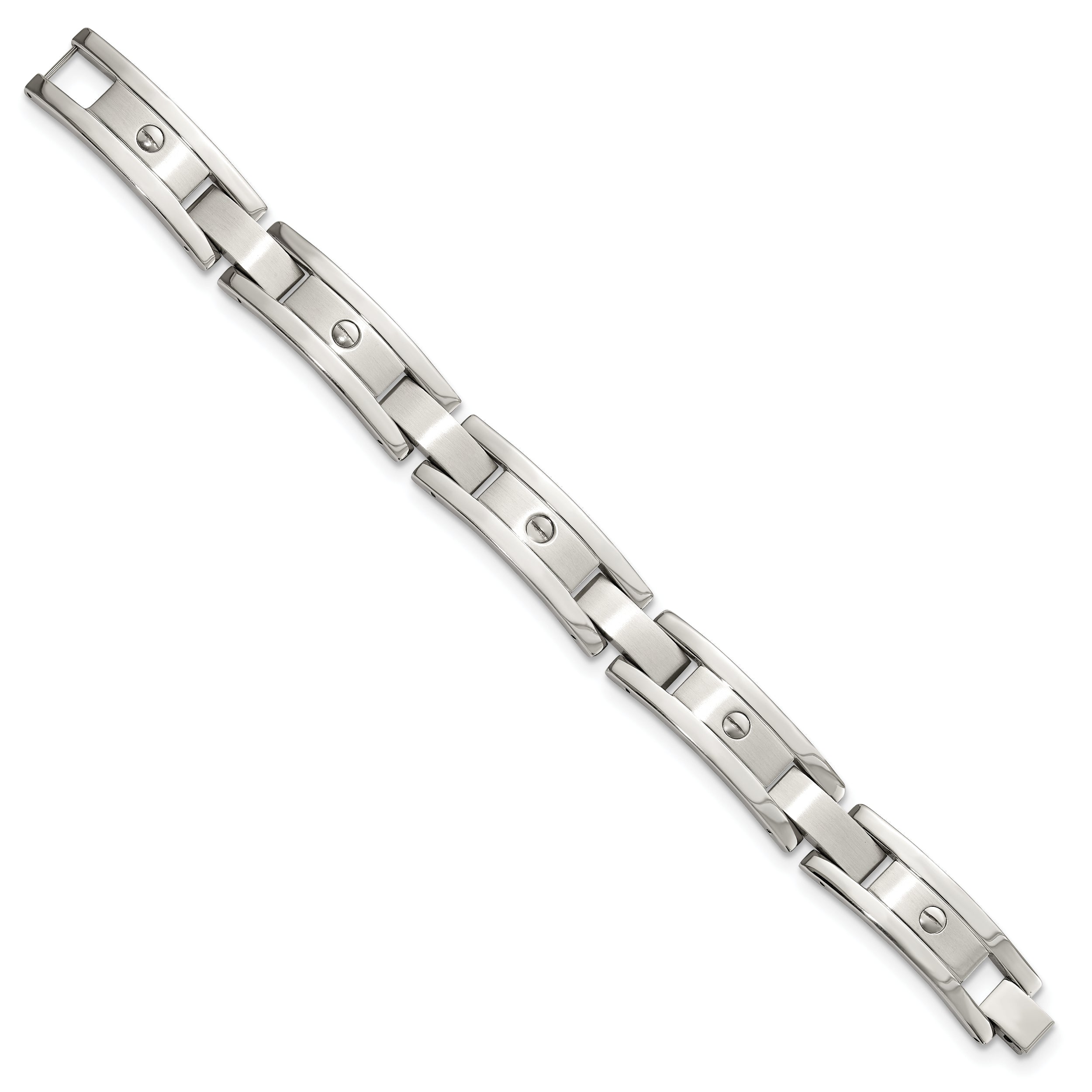 Chisel Stainless Steel Brushed and Polished 8.25 inch Bracelet, Money Clip and Key Ring Set