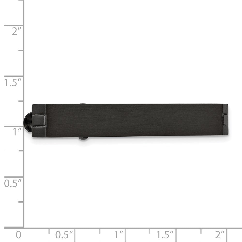 Chisel Stainless Steel Brushed Black IP-plated Tie Bar
