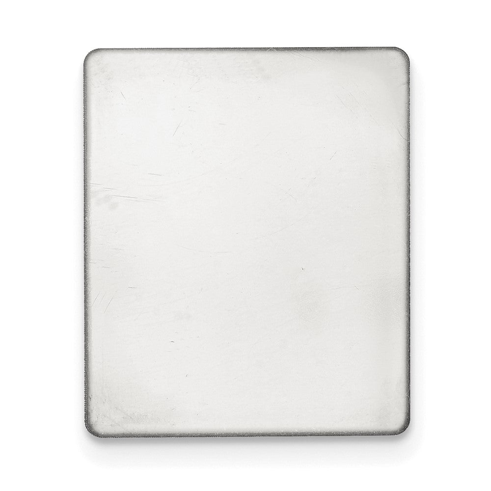Sterling Silver Rectangle w/Rounded Edge Stamping