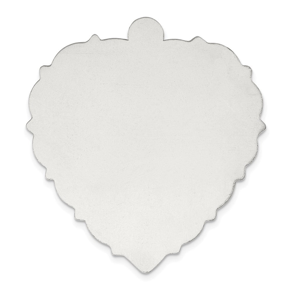 Sterling Silver Fancy Heart w/Eyelet Stamping
