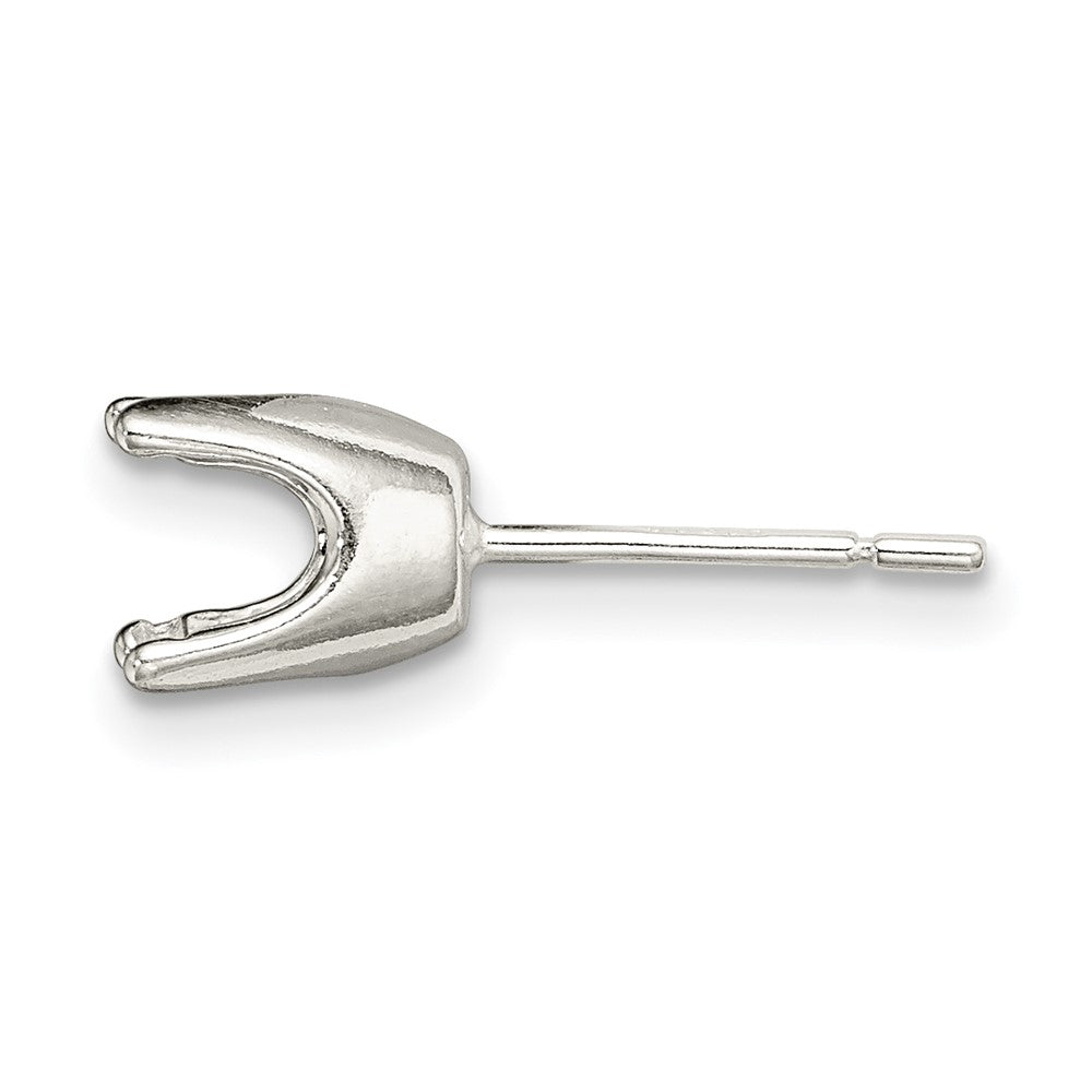 Sterling Silver Round 4-Prong Closed Back 9.0mm Earring Setting