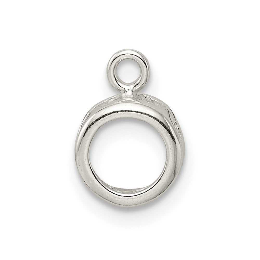 Sterling Silver Round Back Set 10.0mm Earring Bezel