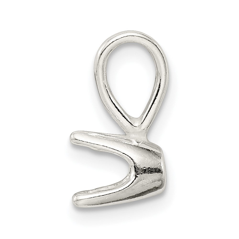 Sterling Silver Round 4-Prong 6.0mm Closed Back Fixed Bail Pendant Setting