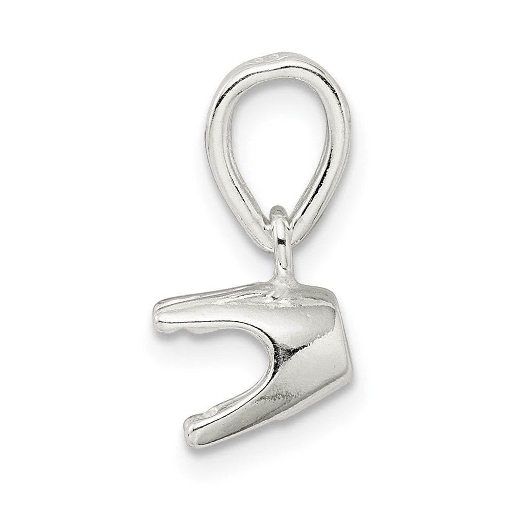 Sterling Silver Round 4-Prong 7.0mm Closed Back Loose Bail Pendant Setting