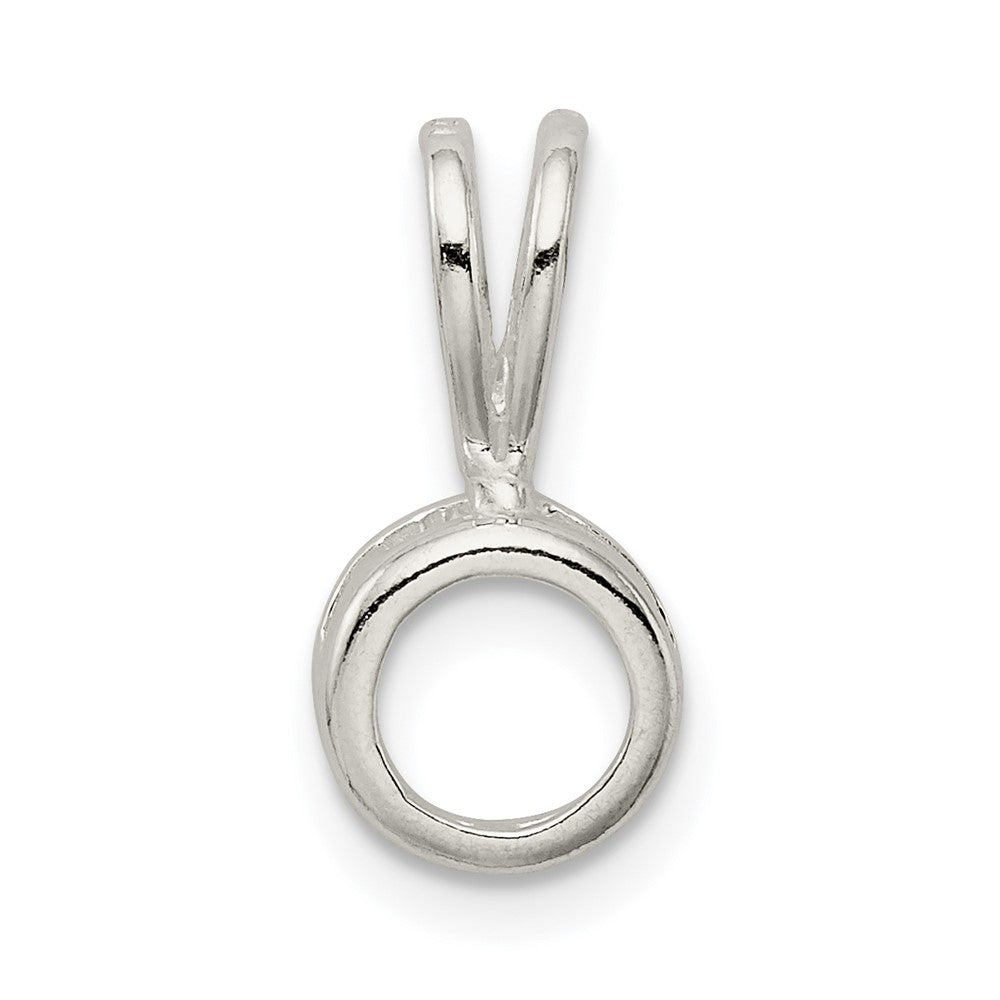 Sterling Silver Round 10.0mm Back Set Fixed Bail Pendant Setting
