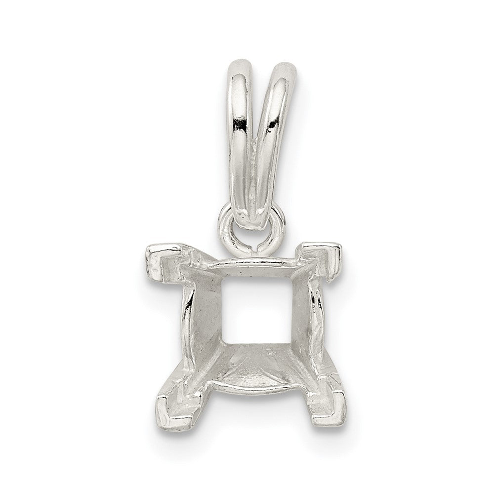 Sterling Silver Princess 8.0mm V-End Loose Bail Pendant Setting