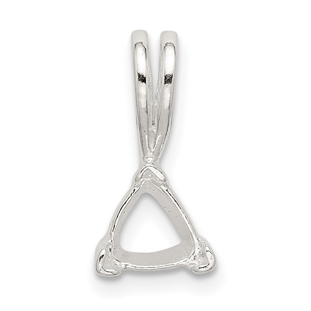 Sterling Silver Trillion 5.0mm V-End Fixed Bail Pendant Setting