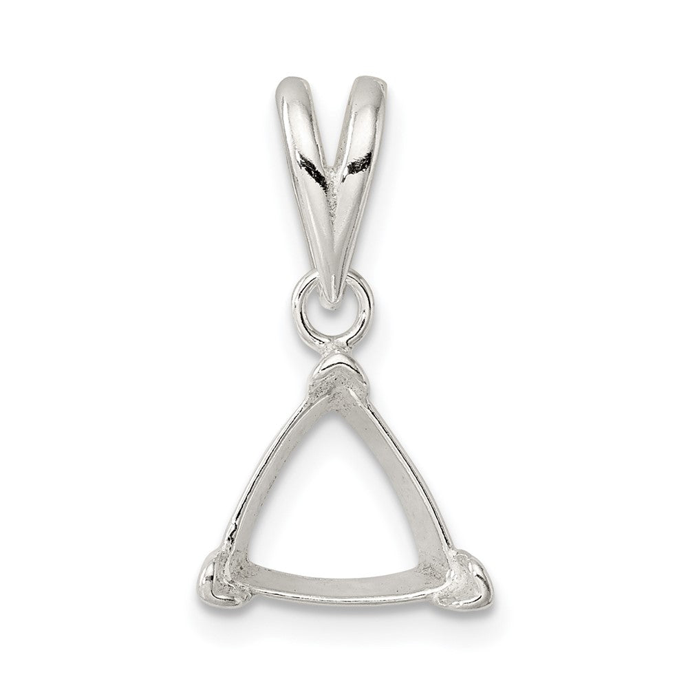 Sterling Silver Trillion 9.0mm V-End Loose Bail Pendant Setting