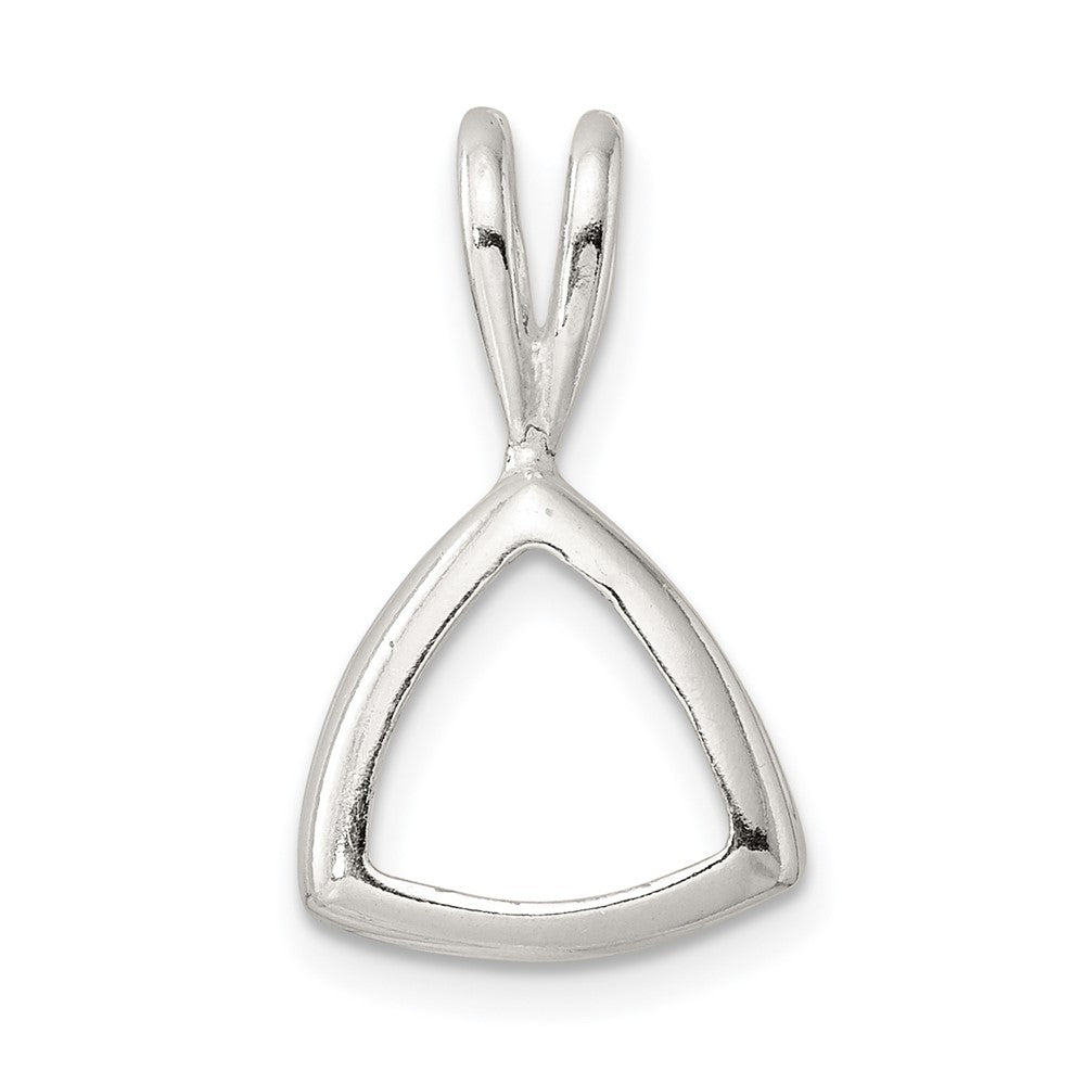 Sterling Silver Trillion 10.0mm Back Set Fixed Bail Pendant