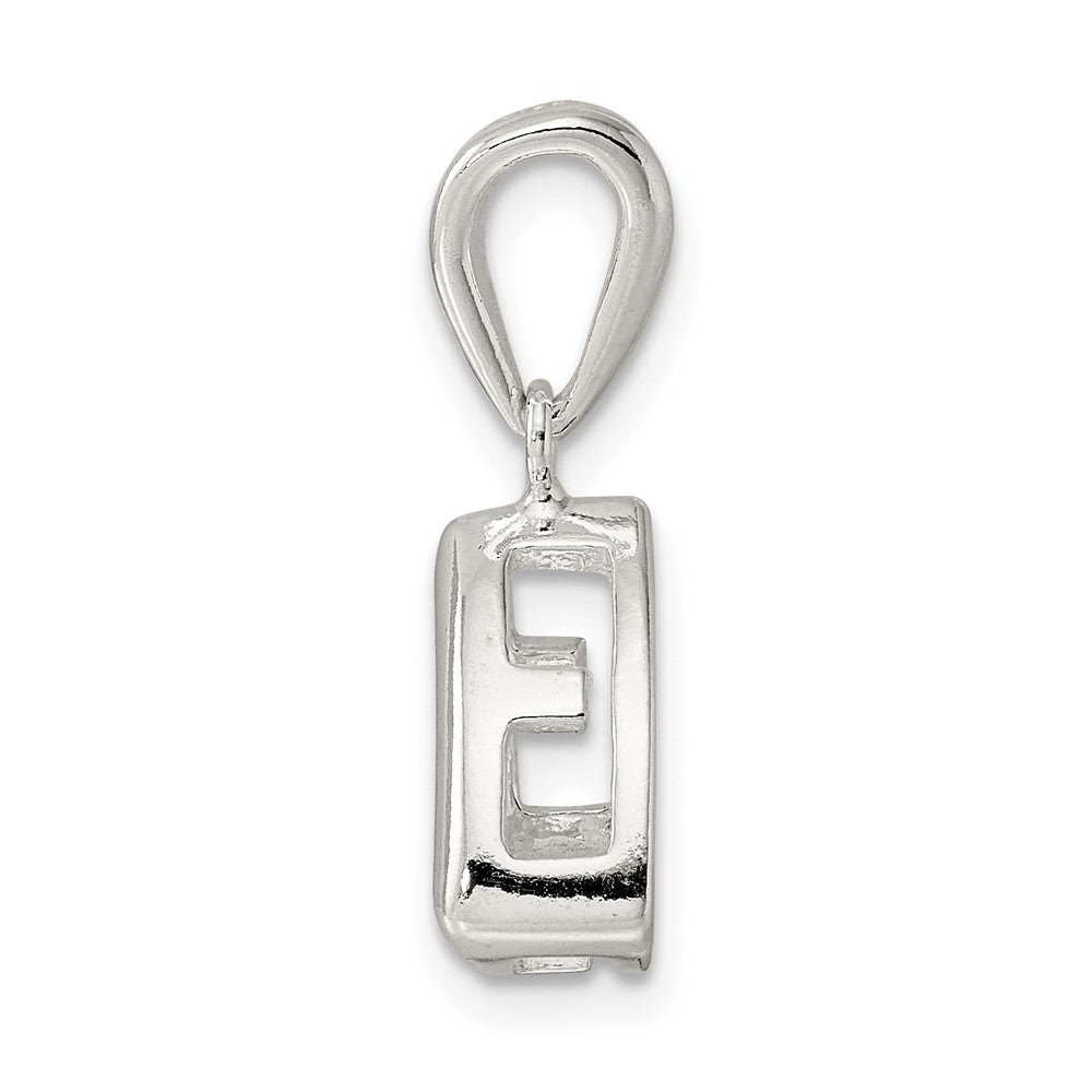 Sterling Silver Trillion 4.0mm Back Set Loose Bail Pendant