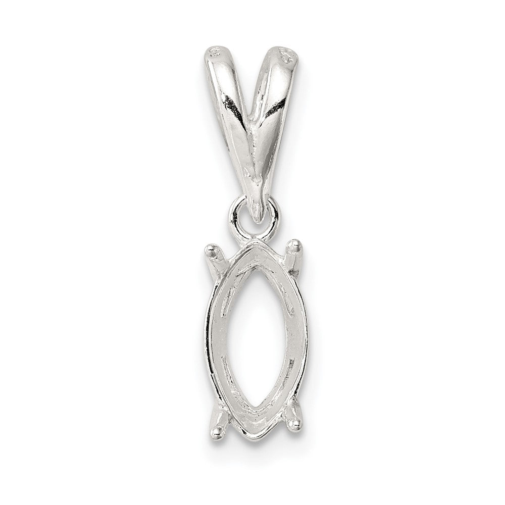 Sterling Silver Marquise 4-Prong 12 x 6mm Loose Bail Pendant Setting