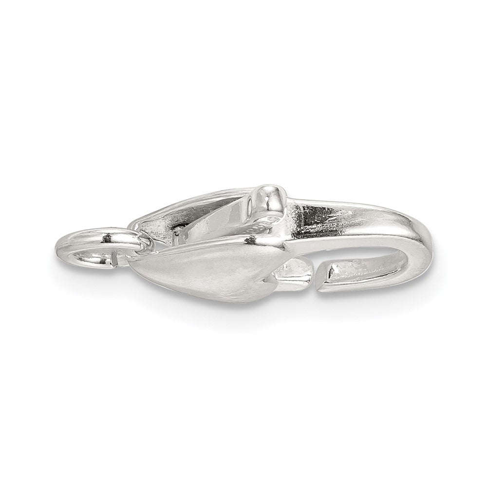 Sterling Silver 16 x 8.5mm Heart Shaped Lobster Clasp