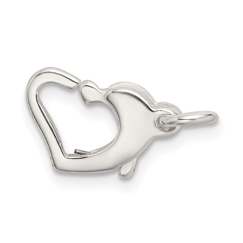 Sterling Silver 9.7 x 8.1mm Heart Shaped Lobster Clasp