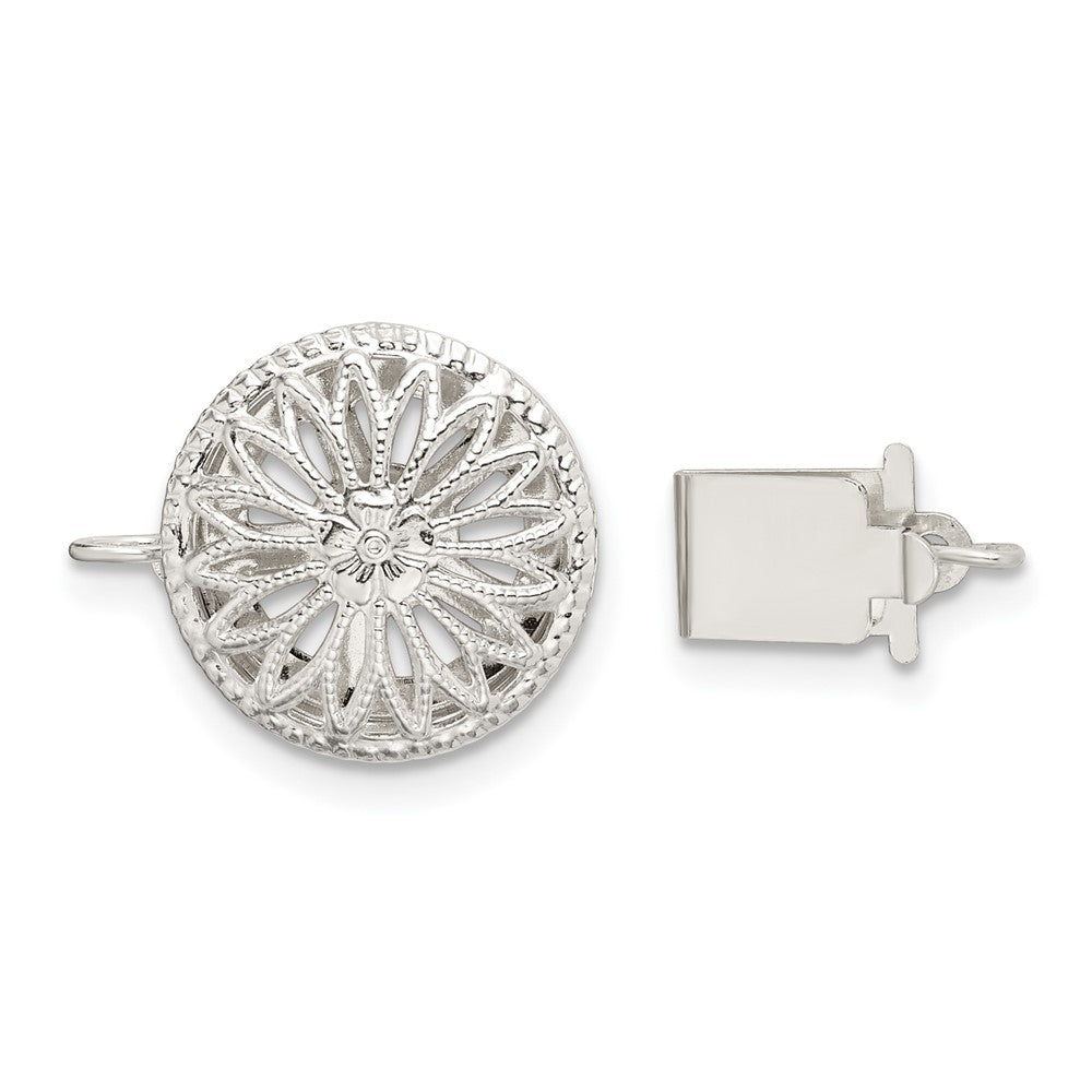 Sterling Silver 12.3mm Polished Pearl/Bead Clasp