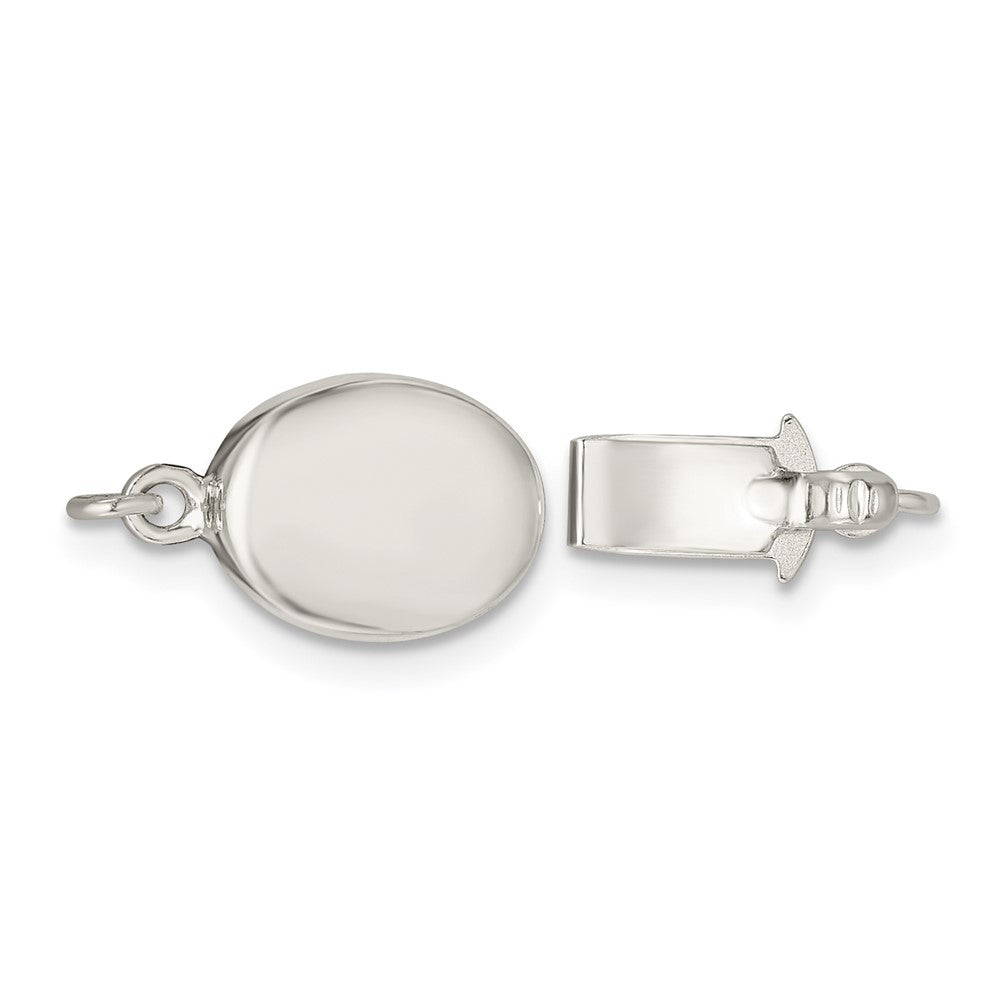 Sterling Silver 9.8 x 8mm Polished Oval Pearl/Bead Clasp