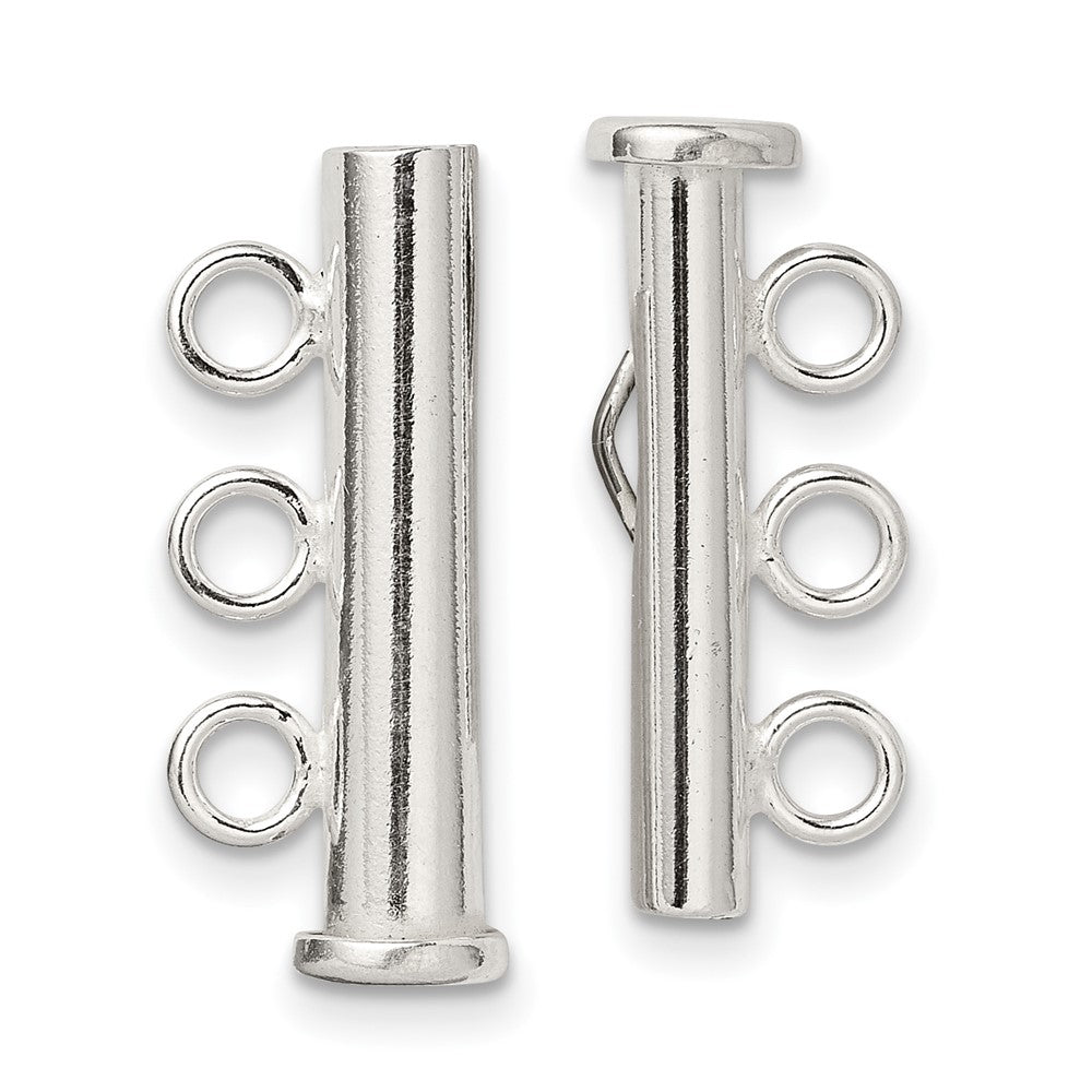 Sterling Silver 23 x 4.2mm 3-Strand Pearl Clasp