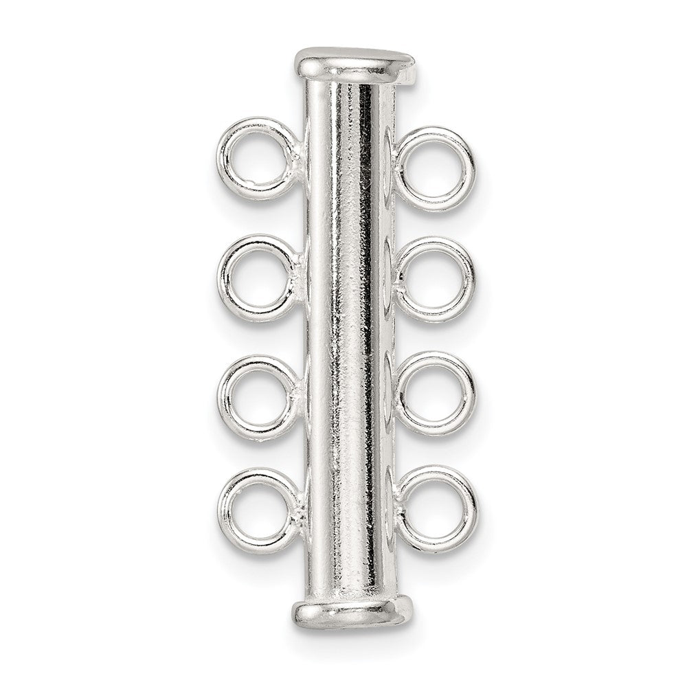 Sterling Silver 27.4 x 4.3mm 4-Strand Pearl Clasp