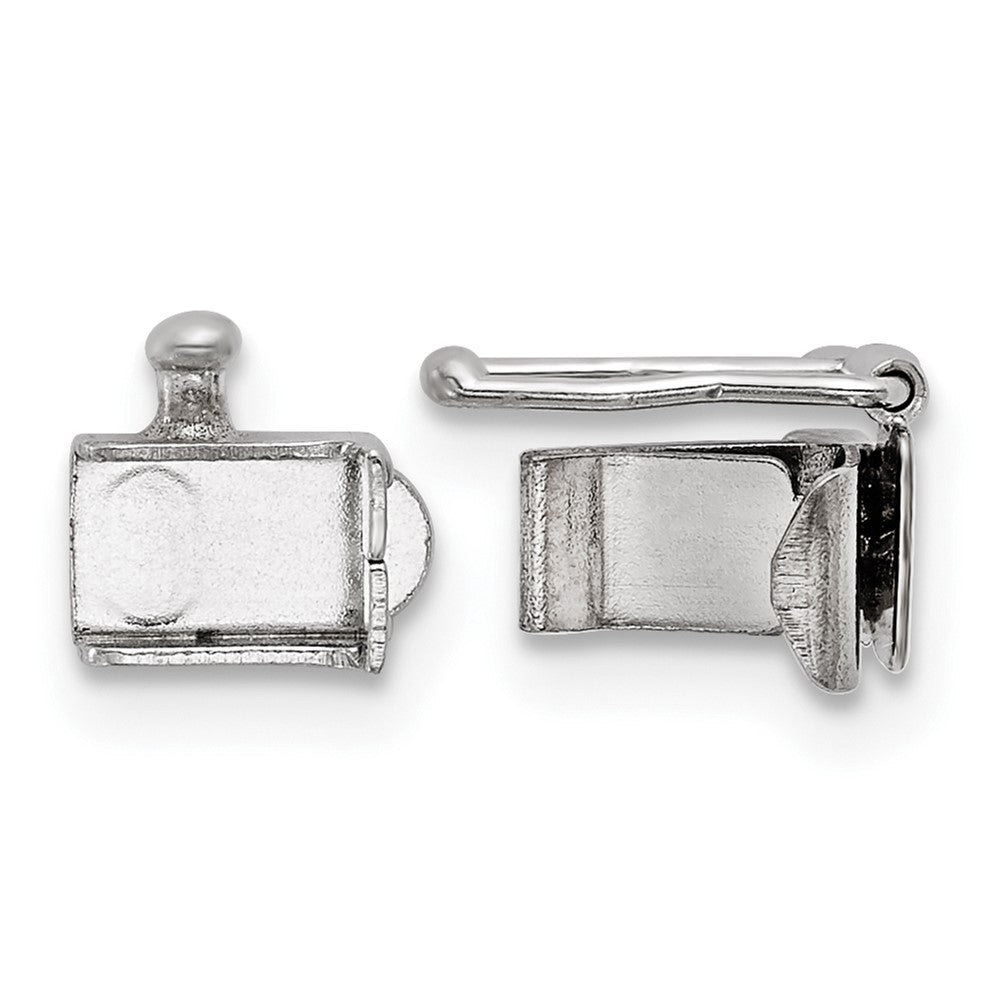 Sterling Silver 6.5 x 4.1mm Fold Over Tongue Box Clasp