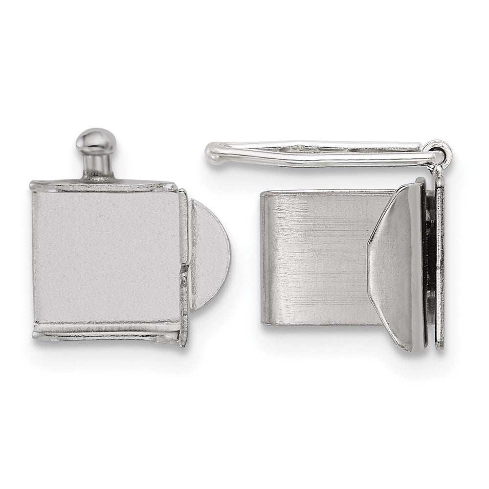 Sterling Silver 9.6 x 7.7mm Fold Over Tongue Box Clasp