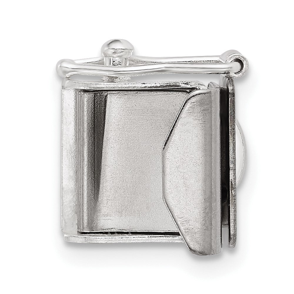 Sterling Silver 11.4 x 10mm Fold Over Tongue Box Clasp