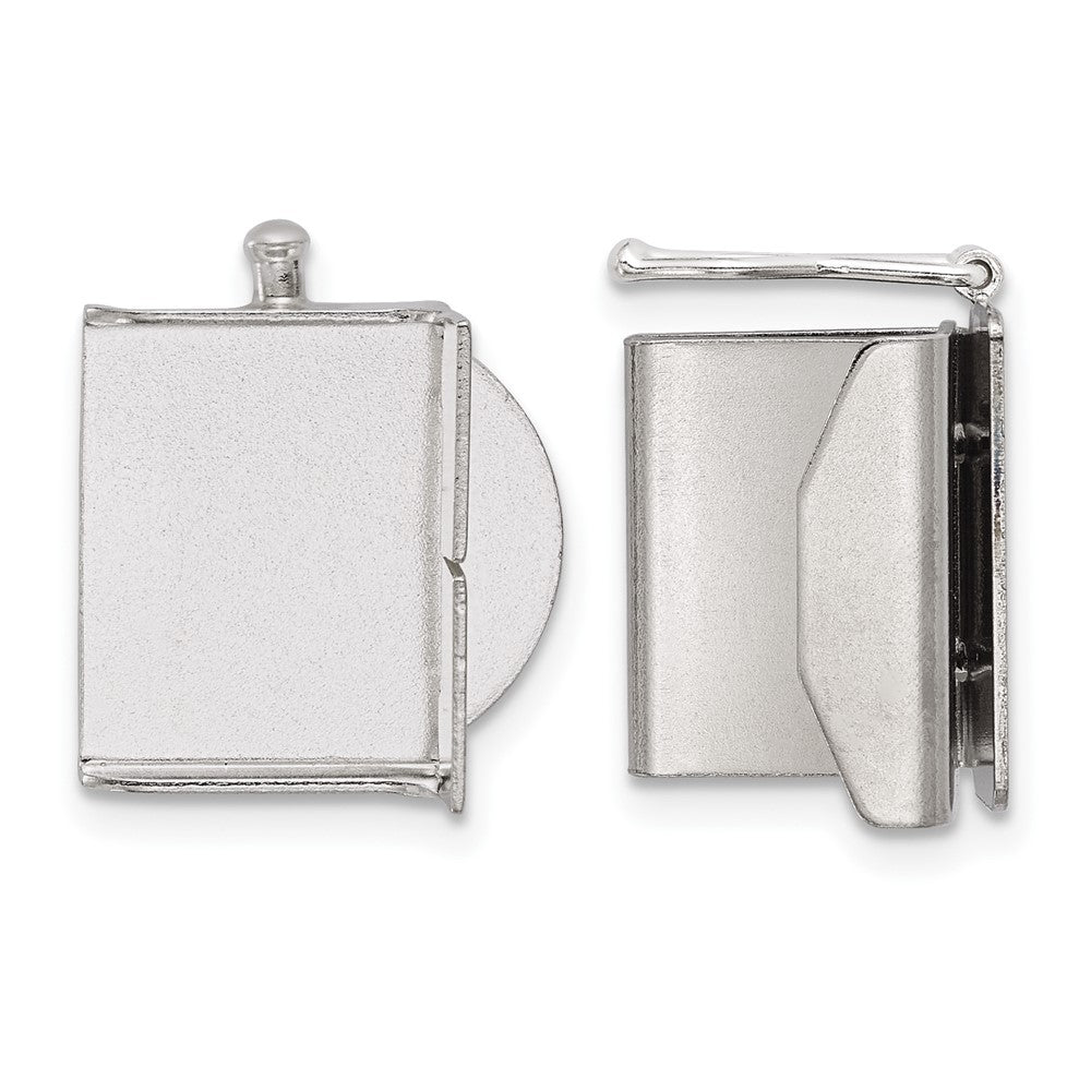 Sterling Silver 14.3 x 14.4mm Fold Over Tongue Box Clasp