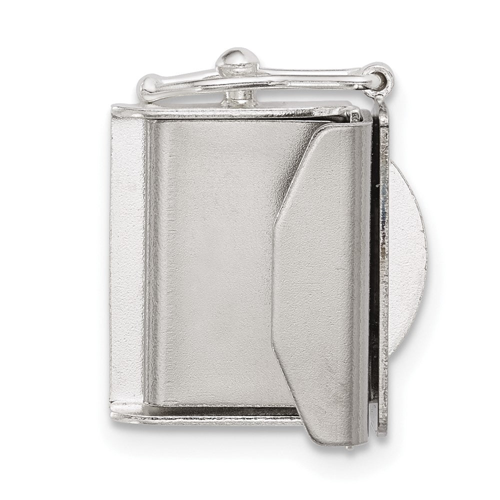 Sterling Silver 14.3 x 14.4mm Fold Over Tongue Box Clasp