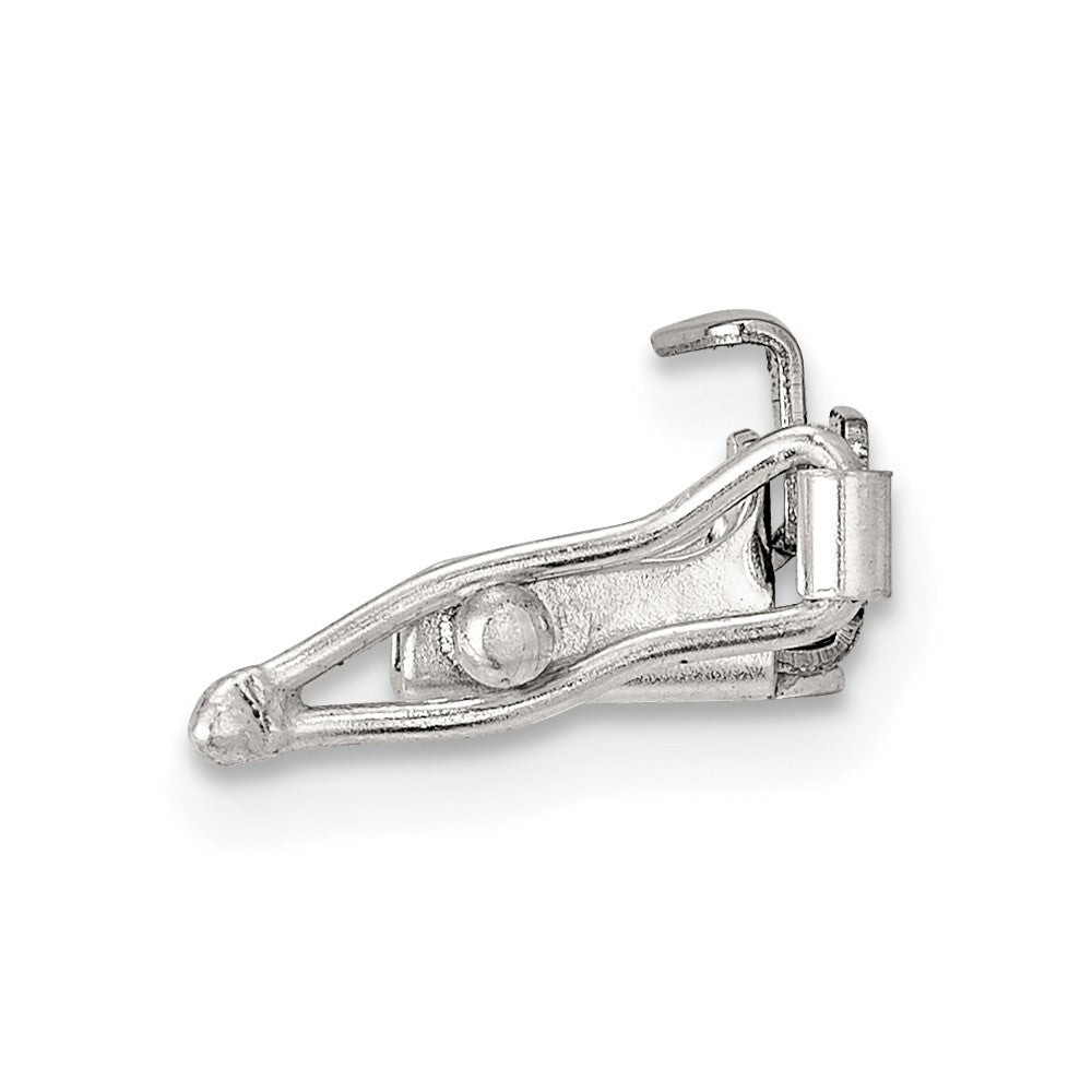 Sterling Silver 7.4 x 5.2mm Fold Over Tongue w/ Safety Clasp