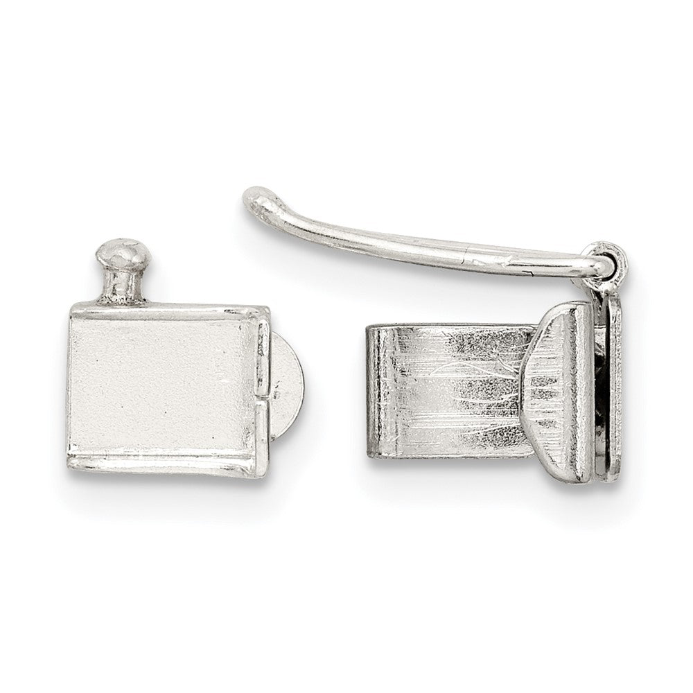 Sterling Silver 7.4 x 5.2mm Fold Over Tongue w/ Safety Clasp