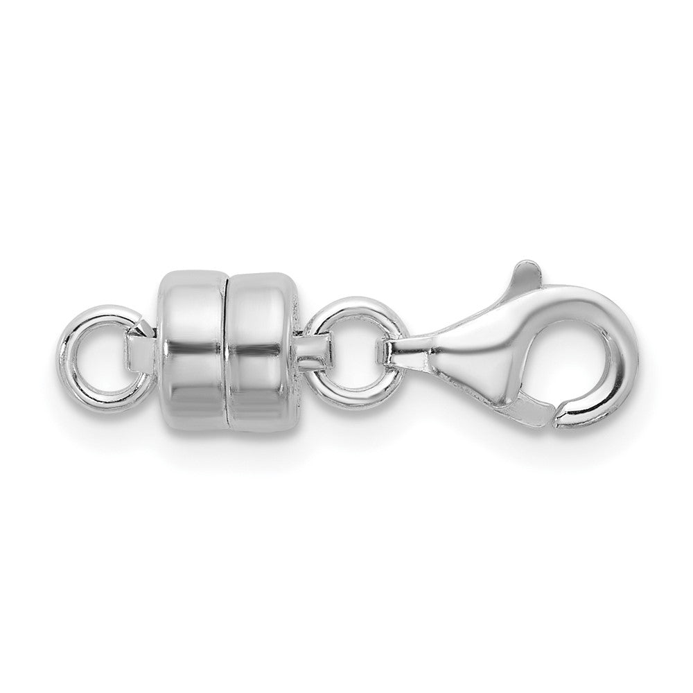 Sterling Silver Rh-plated 5.5mm Polished Magnetic Clasp W/ LOBSTER