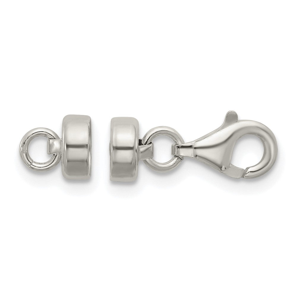Sterling Silver Rh-plated 5.5mm Polished Magnetic Clasp W/ LOBSTER