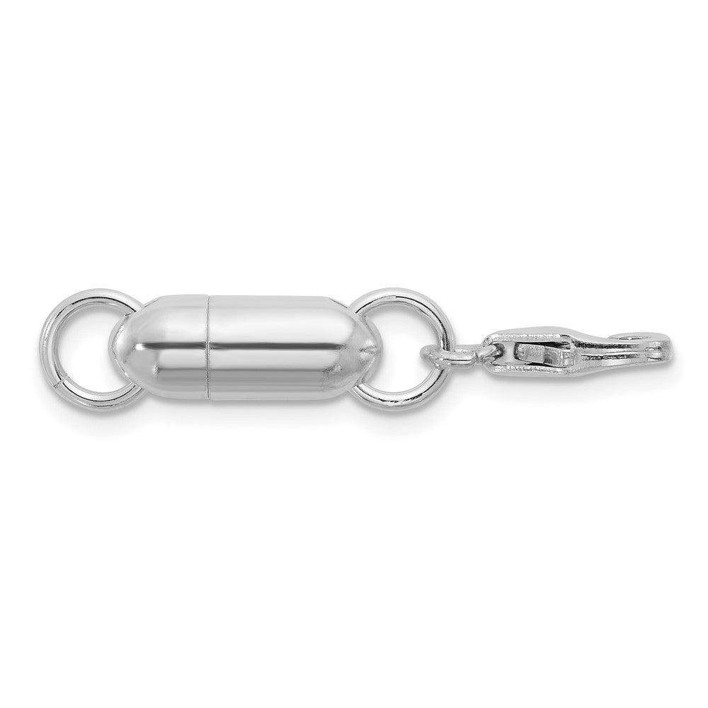 Sterling Silver Rh-plt 13.9 x 5.4mm Polished Magnetic Clasp W/LOBSTER
