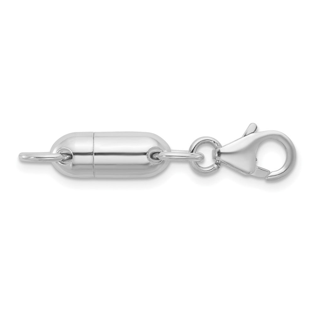 Sterling Silver Rh-plt 13.9 x 5.4mm Polished Magnetic Clasp W/LOBSTER